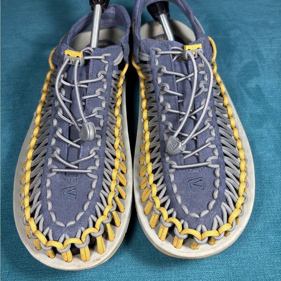 Keen Uneek 2 Mens US 13 Water Sandals Cord Braided Rope Gray Yellow TrailSport main image 4